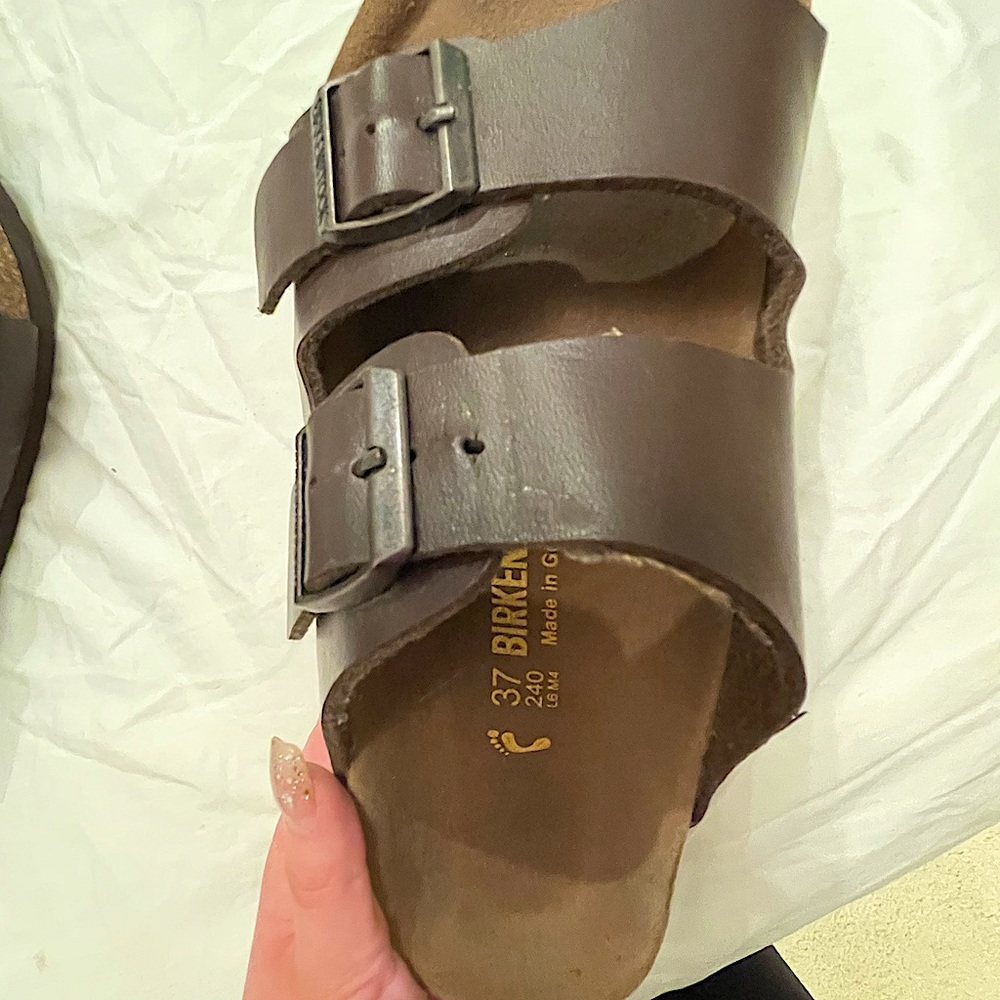 size 37 natural leather brown Birkenstock’s